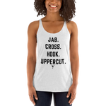 Jab, Cross, Hook, Uppercut Women's Racerback Tank